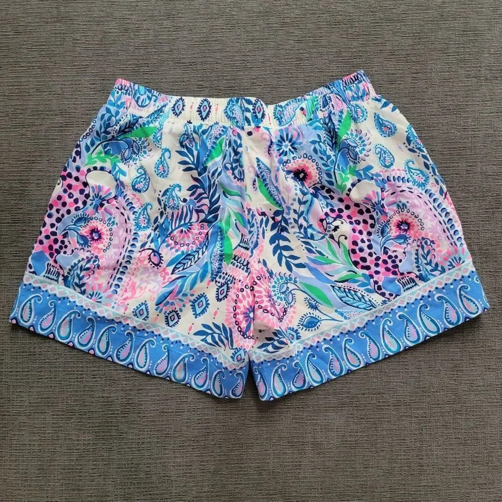 LILLY PULITZER KATIA POCKET SHORTS HAUTE CATURE MACADEMIA ENGINEERED sZ … - Picture 9 of 12